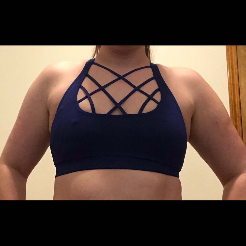Cute dark purple sports bra